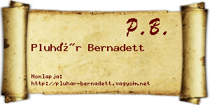 Pluhár Bernadett névjegykártya