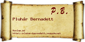 Pluhár Bernadett névjegykártya