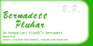 bernadett pluhar business card